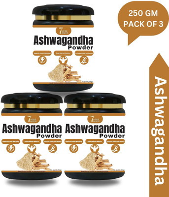 7Herbmaya Certified Organic Ashwagandha Root Powder Each 250g Powder(3 x 250 g)
