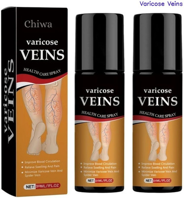 CHIWA Varicose veins spray cool touch formula for cramps swelling aid Liquid(2 x 100 ml)