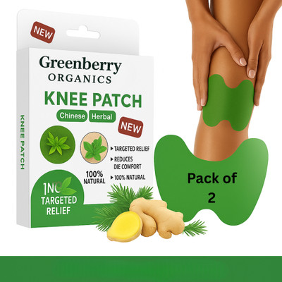 Greenberry Organics Organic Herbal Knee Patch for Daily Pain Relief, Pack of 2 (20 Patches) Plaster & Patch(2 x 50 g)