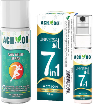 ACH...OO Pain Relief Spray 100ml+Universal oil 7 In1 10ml (Set of 2) Spray(2 x 55 g)