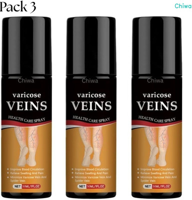 CHIWA Varicose Veins Spray OG Herbal Cooling Relief For Swollen Veins Liquid(3 x 100 ml)