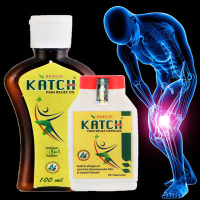 masolin KATCH AYURVEDIC JOIN PAIN OIL 100ML AND CAPSULE 60CAPS Liquid(2 Units)