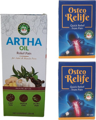 HERBS N DRUGS Ayurvedic Artha Pain Relief Oil 100ml & OSTEO RELIFE Quick Rlief from Pain 60tab Tablets(3 x 86.67 g)