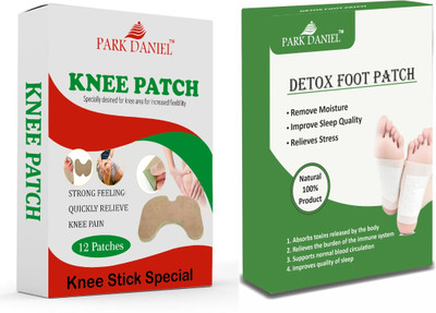 PARK DANIEL Pain Relief Knee Patches & Detox Foot Patches Pain Relieving Plaster Sticker Plaster & Patch(2 x 11 Patches)