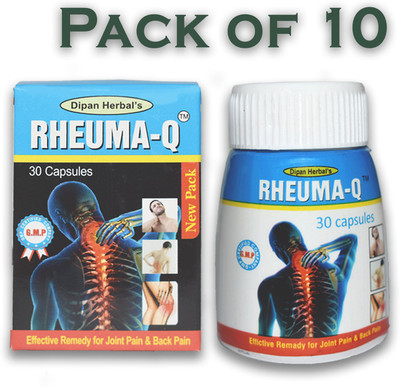 JRA Cure Dipan Herbal's Rheuma-Q Capsule | Helps Relieve Joint & Back Painq (pack of 10) Tablets(10 x 30 Units)