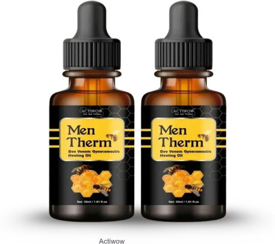 ACTIWOW Men Therm Bee Venom Heating Oil for Recovery After Long Sets Liquid(2 x 15 ml)