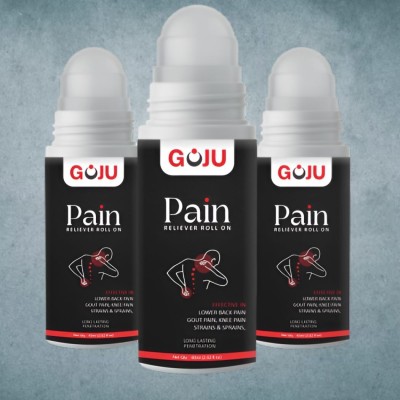 GOJU Soothing Pain Relief Roll-On for Stiff Muscles and Sore Joints-Pack of 3 Balm(3 x 60 ml)