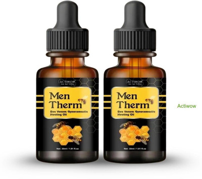 ACTIWOW Men Therm Bee Venom Heating Oil for Weight Bench Session Ease Liquid(2 x 15 ml)