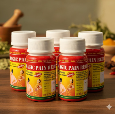 SPVEDA Magic Pain Relief Supports Joint, Back, Knee & Muscle Pain Relief, Pack of 5 Tablets(5 x 60 Units)