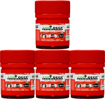 avnideep ayurveda Pain Relief Balm | Herbal Balm for Headache, Cold, Cough & Body Pain Relief Balm(4 x 10 g)
