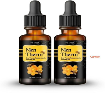 ACTIWOW Men Therm Bee Venom Heating Oil for Bodybuilder Recovery Routine Liquid(2 x 15 ml)