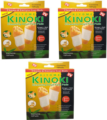 KIYOME KINOKI Gold Detox Foot Pads|Gold Cleansing Toxin Remover Foot[3BOX] Plaster & Patch(3 x 1 Units)