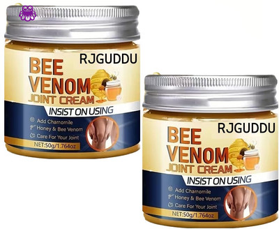 RJ GUDDU Bee Venom Pain Relief Cream – Pack of 2 with Natural Extracts Cream(2 x 50 g)
