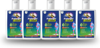 Medopharm Wellness Supergin Liniment Oil - 50ml (Pack of 5) | Ayurvedic Pain Relief Formula Liquid(5 x 50 ml)