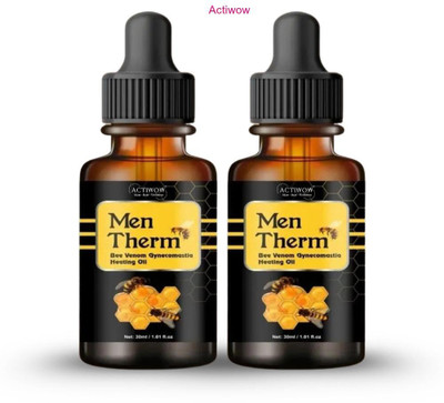 ACTIWOW Men Therm Bee Venom Heating Oil for Relaxed Training Recovery Liquid(2 x 15 ml)