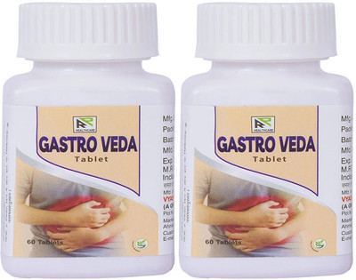 GASTROVEDA Ayurvedic Tablets | Acidity & Gas Problems Constipation Relief | Pack of 2 | Tablets(2 x 60 Units)
