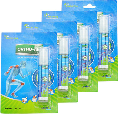 ORTHO AID Pain Relief Roll-On | Quick, Lasting Relief for Cold & Nasal Congestion Liquid(4 x 10 ml)