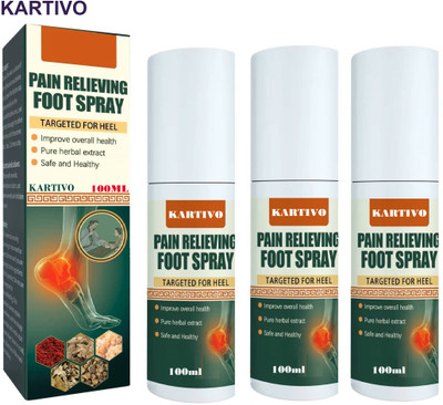 KARTIVO Cooling Foot Mist Pack of 3 – Natural Comfort Spray Formula Liquid(3 x 100 ml)