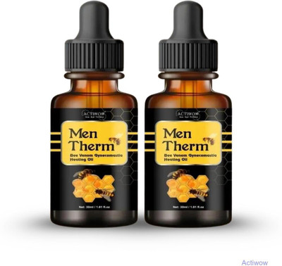 ACTIWOW Men Therm Bee Venom Heating Oil for Gym Recovery Night Use Liquid(2 x 15 ml)