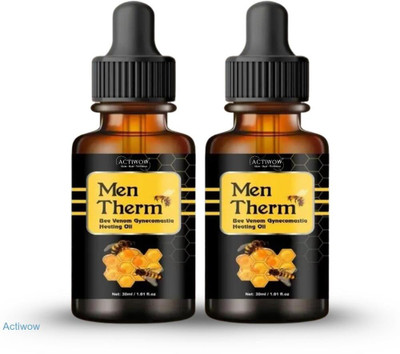 ACTIWOW Men Therm Bee Venom Heating Oil for Pre-Run Warmup Routine Liquid(2 x 15 ml)