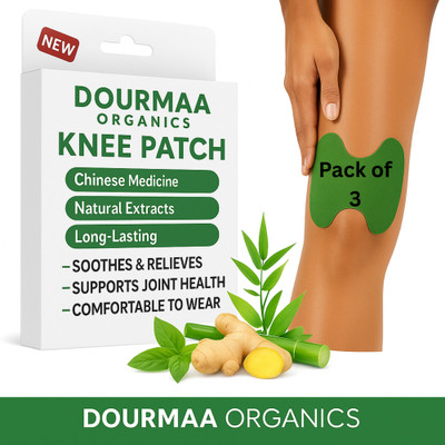 DOURMAA ORGANICS Heat & Herbal Blend Knee Patch for Pain Relief, Pack of 3 (30 Patches) Plaster & Patch(3 x 50 g)