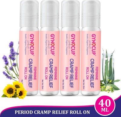 Gynocup Feminine Cramp Relief Roll On All in One (Periods, Lower Back Pain & Body Pain) Balm(4 x 10 ml)