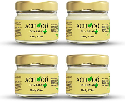 ACH...OO Natural Pain Balm Plus -22 ml With Wintergreen and Eucalyptus Oil (Pack of 4) Balm(4 x 22 ml)