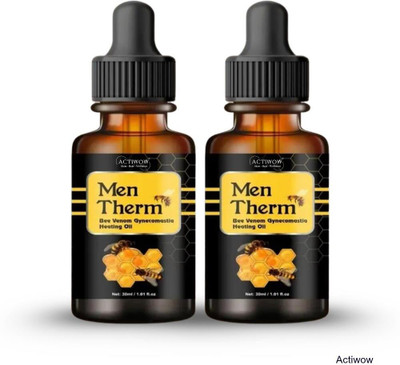 ACTIWOW Men Therm Bee Venom Heating Oil for All-Day Muscle Relief Liquid(2 x 15 ml)