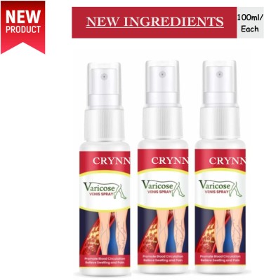 Crynn Varicose Vein Treatment Oil Spray 100ml (Pack of 3) - Natural Leg Relief Liquid(2 x 150 ml)