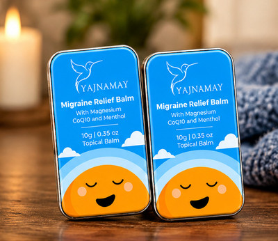 YAJNAMAY Head and Body Massage Balm with Magnesium CoQ10 & Menthol Pack of 2 Balm(2 x 10 g)