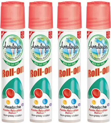 Amrutanjan FASTER RELAXATION ROLL ON 10ML PACK OF 4 Liquid (4 x 10 ml) Liquid(4 x 10 ml)