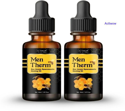 ACTIWOW Men Therm Bee Venom Heating Oil for Pre-Hike Joint Support Liquid(2 x 15 ml)