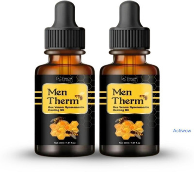 ACTIWOW Men Therm Bee Venom Heating Oil for Calf Raise Day Recovery Liquid(2 x 15 ml)