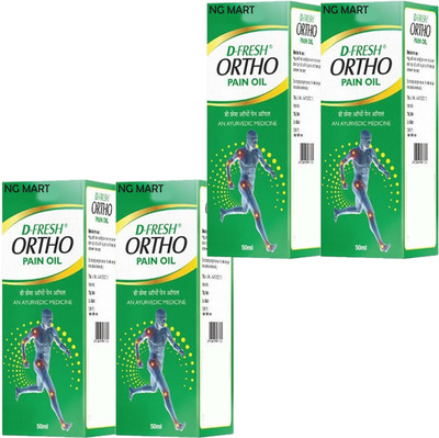 NG MART D - FRESH ORTHO PAIN OIL FOR ALL JOINT & MUSCLES PAIN PACK OF 50ml x 4 Liquid(4 x 50 ml)
