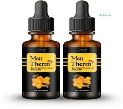 ACTIWOW Men Therm Bee Venom Heating Oil for Gym Beginners Warm Routine Liquid(2 x 15 ml)
