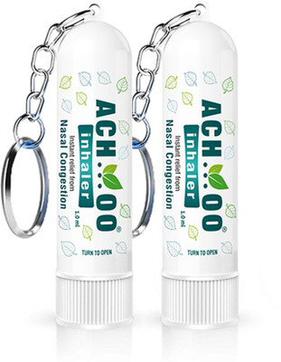 ACH...OO Achoo Inhaler Keychain Instant Relief for Cold and Nasal Congestion (Pack of 2) Inhaler(2 x 1 ml)
