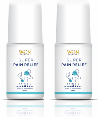 won ayurveda Super Pain Relief oil for muscles ,joint and body pains pack of 2 Liquid(2 x 50 ml)