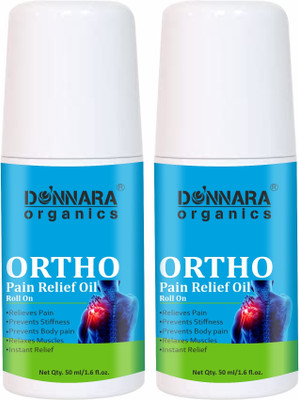 DONNARA organics Ortho Pain Relief Oil for Muscle Pain Joint Pain Pack of 2 of 50ML Liquid(2 x 50 ml)