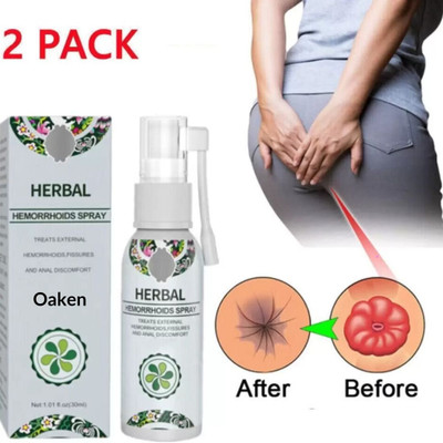 Oaken Eelhoe Hemorrhoid Relief Spray | Natural Herbal Solution for Piles and Fissures Spray(2 x 50 ml)