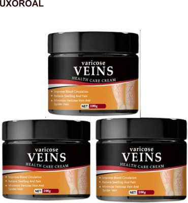 uxoroal Varicose Veins Relief Gel Pack of 3 – Cooling Sensation Cream(3 x 100 g)