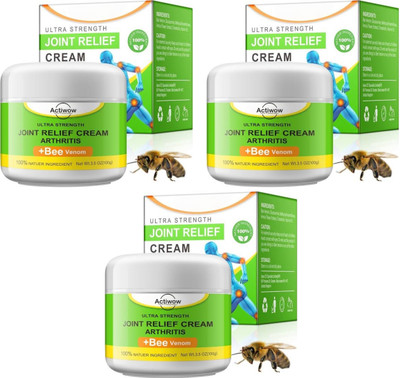 ACTIWOW Bee Venom Natural Relief Cream for Chronic Muscle and Joint Pain Pack of 3 Cream(3 x 16.67 g)