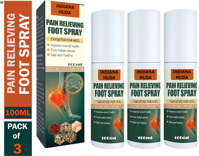 INDIANA HUDA Pain Relieving Foot Spray – Triple Ayurvedic Foot Relief Spray – 3x100ml Bottles Spray(3 x 100 ml)