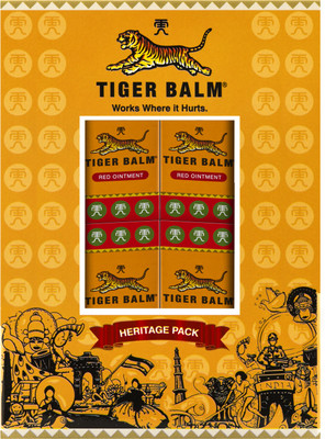 Tiger Balm Red Ointment For Effective Relief | 21ml | Pack of 4 Balm(4 x 21 ml)