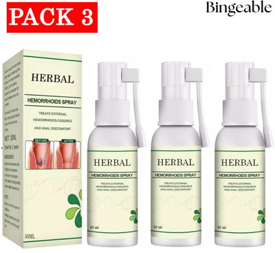 Bingeable Fast-Acting Piles Relief Spray - 50ml (Pack of 3) for Comfort Spray(3 x 50 ml)