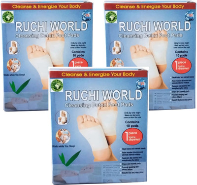 Ruchi World New Foot Pads for Stress Relief Sleep Remove Toxins, Rest and Pain Free,Organic Plaster & Patch(3 x 1 Units)