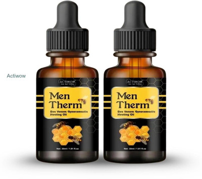 ACTIWOW Men Therm Bee Venom Heating Oil for Intense Stretch Warm Relief Liquid(2 x 15 ml)