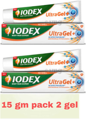 Iodex Ultra gel All Body Pain Relief 3 Effective Relief Gel(2 x 15 g)