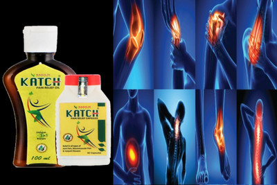 Masolin Herbal Katch Pain Relief Ayurvedic Oil 100ml and Capsules 60Cap Liquid(2 x 1 Units)