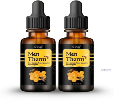 ACTIWOW Men Therm Bee Venom Heating Oil for Long-Term Lifting Support Liquid(2 x 15 ml)