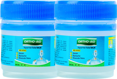 ORTHO AID Rapid Pain Relief Balm | Quick Action On Backache, Sprains & Headaches Balm(2 x 10 ml)